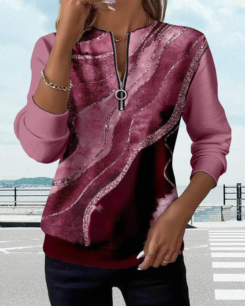 Lera™ | Sweatshirt Vintage à Demi-Zip