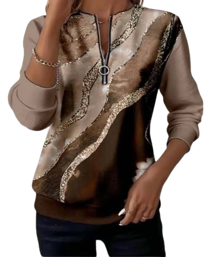 Lera™ | Sweatshirt Vintage à Demi-Zip